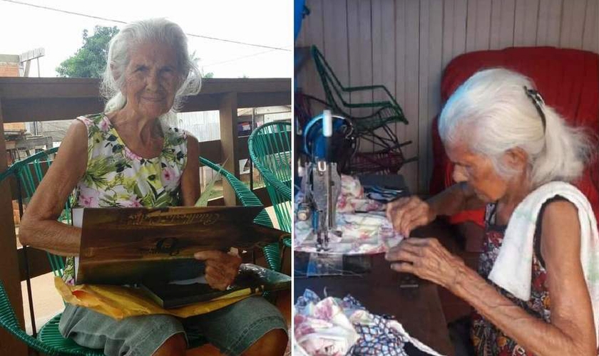 Maria Teixeira de Souza, de 103 anos, se recuperou do Covid-19. (Foto: Reprodução/A Crítica) 
