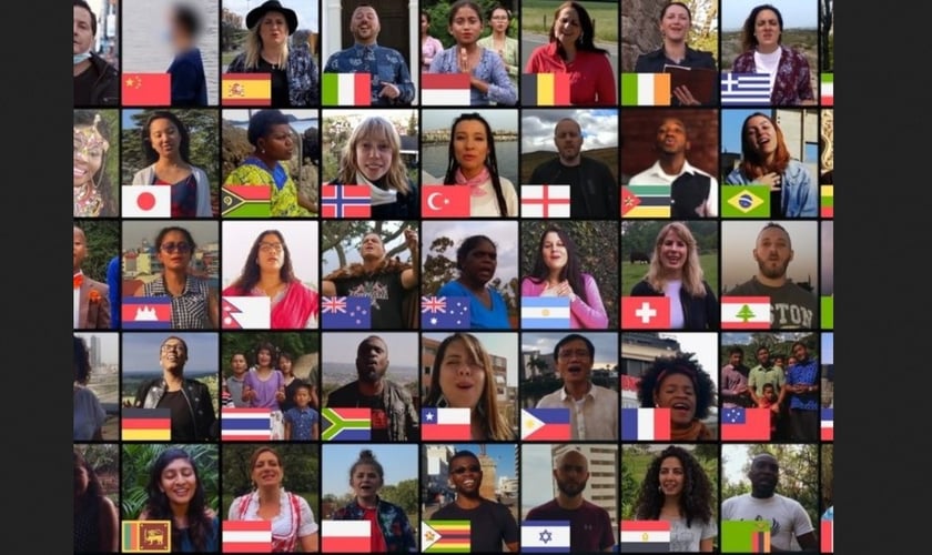 Países se juntam para cantar “Amazing Grace” e levar encorajamento em meio à pandemia. (Foto: Reprodução/GOD TV)
