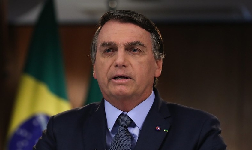 Presidente da República Jair Bolsonaro, durante gravação de discurso para a 75ª Assembleia Geral da ONU. (Foto: Marcos Corrêa/PR)