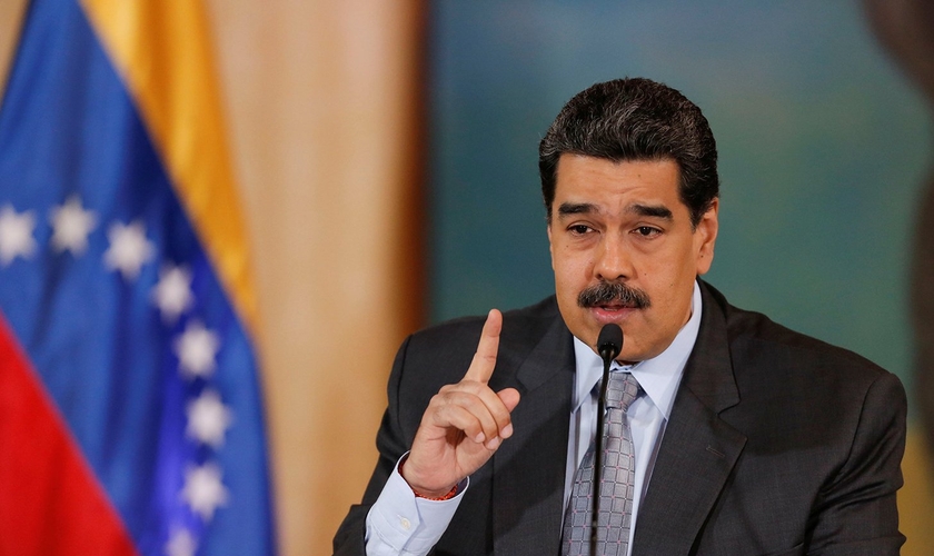 Presidente da Venezuela, Nicolás Maduro, durante entrevista coletiva em Caracas. (Foto: Manaure Quintero/Reuters)