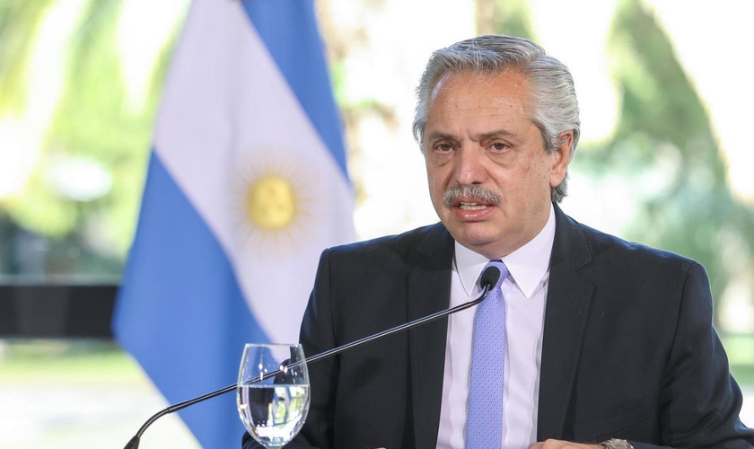 O presidente argentino, Alberto Fernández. (Foto: Reprodução / Esteban Collazo)