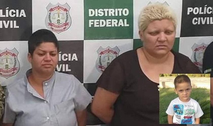 A mãe de Rhuan Maycon (à esq.) foi condenada junto com a companheira dela (à dir.) por matar e esquartejar o menino. (Foto: Divulgação/Polícia Civil e Reprodução/Facebook)