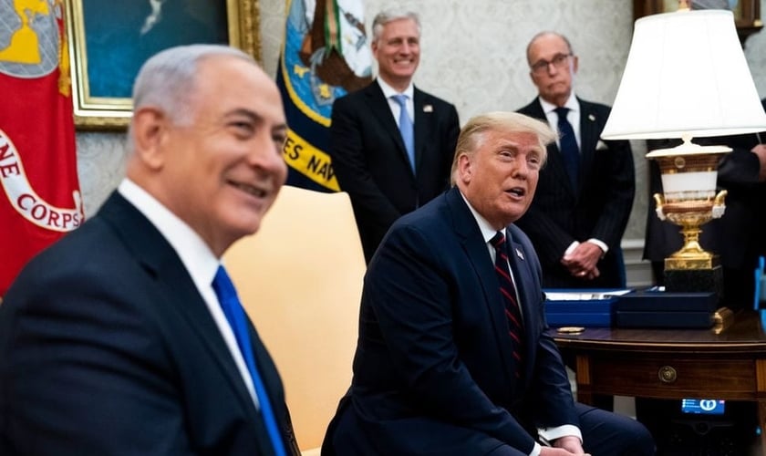 Donald Trump se encontrou com Benjamin Netanyahu no Salão Oval em setembro. O presidente americano anunciou o acordo entre Israel e Marrocos na nesta quinta-feira. (Foto: Doug Mills/Pool/Getty Images)