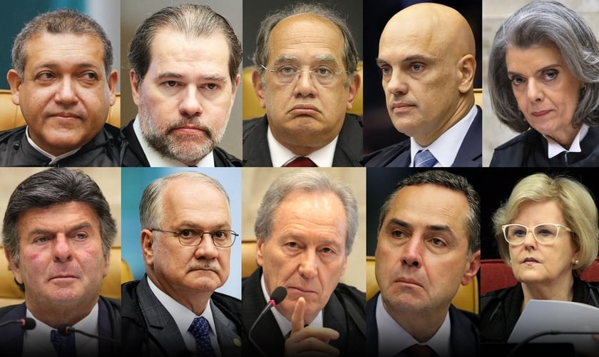 Composição de ministros do Supremo Tribunal Federal. (Foto: Montagem/Guiame)