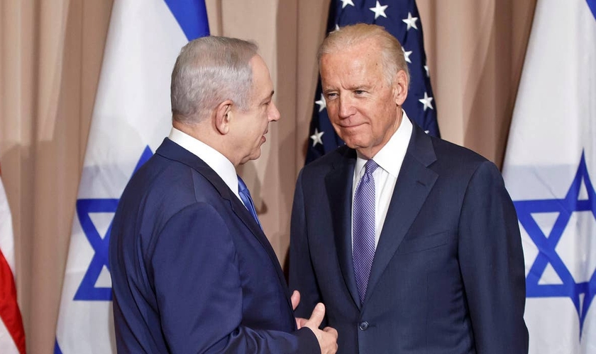 Benjamin Netanyahu e Joe Biden, quando era vice-presidente dos EUA, em 9 de março de 2010. (Foto: Michel Euler/AP)