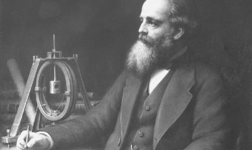 Retrato de James Clerk Maxwell com o aparelho de bobina giratória que ele e Fleeming Jenkin usaram em 1863-64 para determinar o valor do ohm. (Foto: Reprodução / Research Gate)