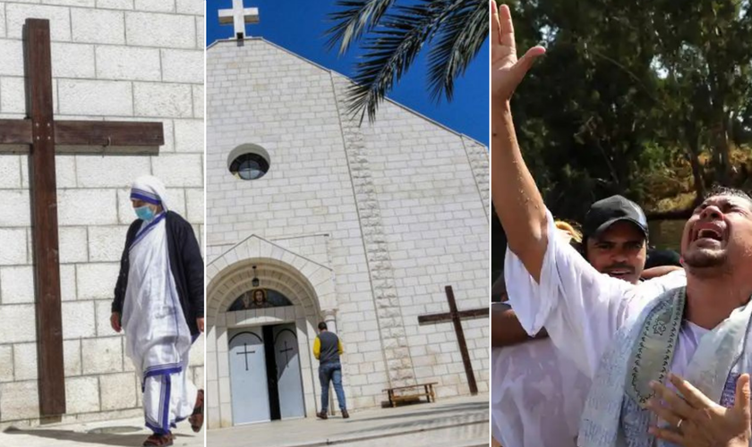 Cristãos locais e peregrinos na Terra Santa. (Foto: Richard T. Nowitz / Getty / Gali Tibbon / AFP)