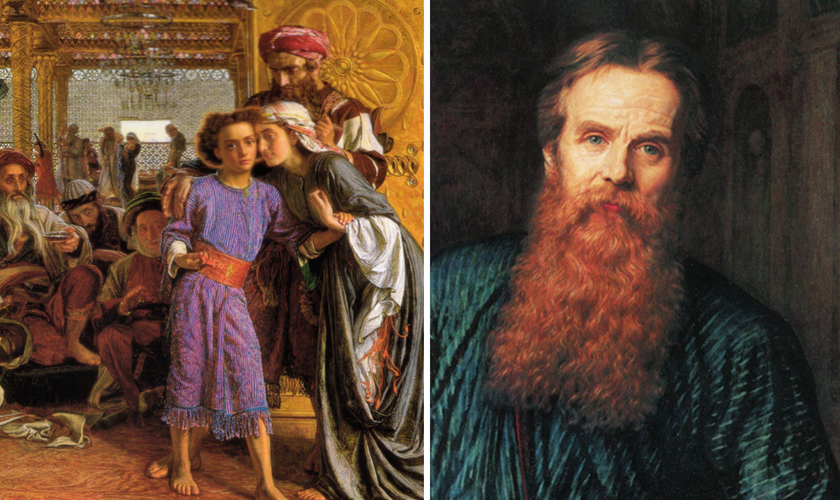 William Holman Hunt e sua tela “A descoberta do Salvador no templo”. (Foto: Reprodução / Wahoort)