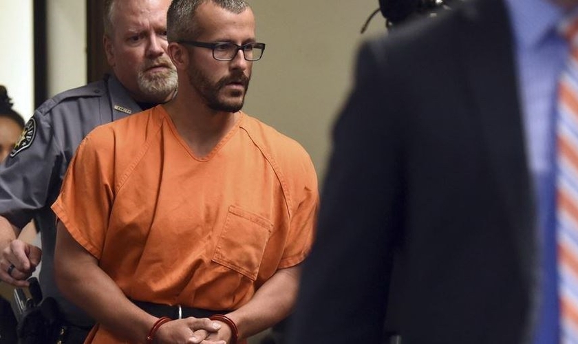 Christopher Watts foi condenado no ano passado por estrangular a esposa Shanann, e sufocar as suas duas filhas, Bella e Celeste. (Foto: Reprodução/Twitter). 