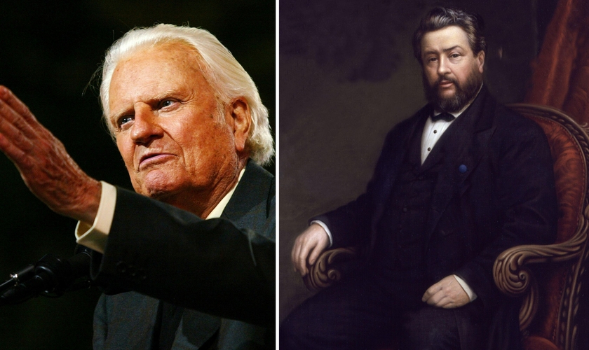O evangelista Billy Graham e o teólogo Charles Spurgeon. (Foto: Reprodução / IMDB / Wikipedia)