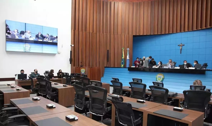 Plenário da Assembleia Legislativa de Mato Grosso do Sul. (Foto: Reprodução / Campo Grande News / Wagner Guimarães / Alems)
