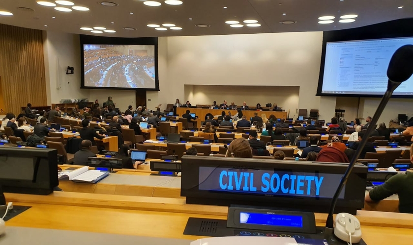 ANAJURE na Sessão Anual do Comitê da Organização das Nações Unidas (ONU) sobre ONGs em janeiro de 2020. (Foto: Assessoria de imprensa da ANAJURE)
