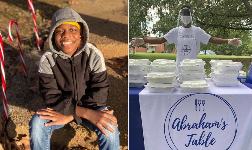 Abraham Olagbegi, de 13 anos, decidiu alimentar moradores de rua. (Foto: Facebook/Abraham Olagbegi)
