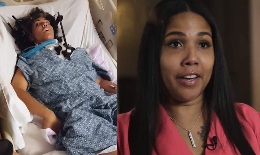 Lakeisha quase perdeu a vida após sofrer um grave acidente de carro nos EUA. (Foto: CBN News)