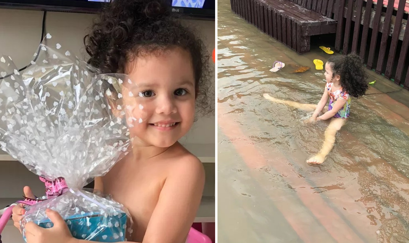 Lara Manuella, de 4 anos, passou mais de 2 minutos submersa e foi retirada da água sem vida. (Foto: Huiltemar Rodrigues/Arquivo Pessoal)