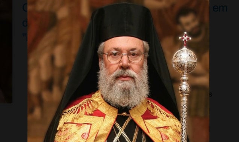 Arcebispo Crisóstomos II, líder da Igreja de Chipre. (Foto: Igreja Ortodoxa de Chipre)