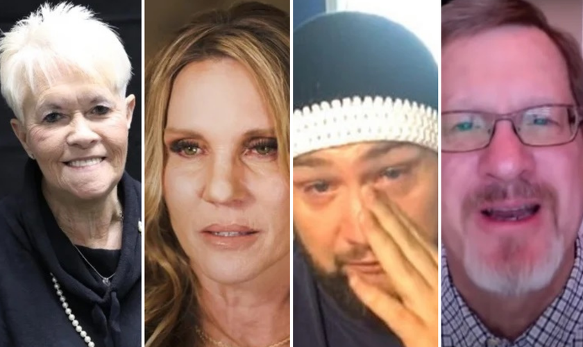 Charlote Holmes, Tina Hines, Seth Cowan e Lee Strobel já contaram suas experiências de terem ido ao céu. (Montagem com imagens da CBN News)
