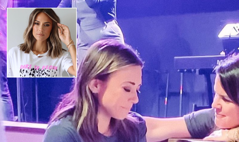 Jana Kramer publica imagens de seu batismo nas águas. (Foto: Montagem Guiame / Instagram Jana Kramer)