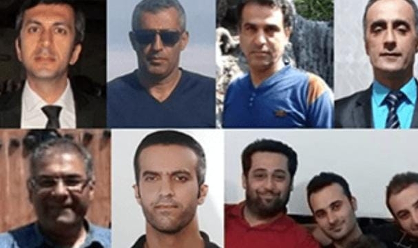 Do canto superior esquerdo para a direita): Mohammad Vafadar, Kamal Naamanian, Hossein Kadivar, Behnam Akhlaghi, Abdolreza Ali-Haghnejad (Matthias), Shahrooz Eslamdoust, Khalil Dehghanpour, Babak Hosseinzadeh e Mehdi Khatibi. (Foto: Open Doors)