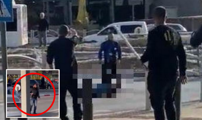 Suspeito é filmado na localidade do ataque, em Berseba. (Imagem: Vídeo Twitter StandWithUs)