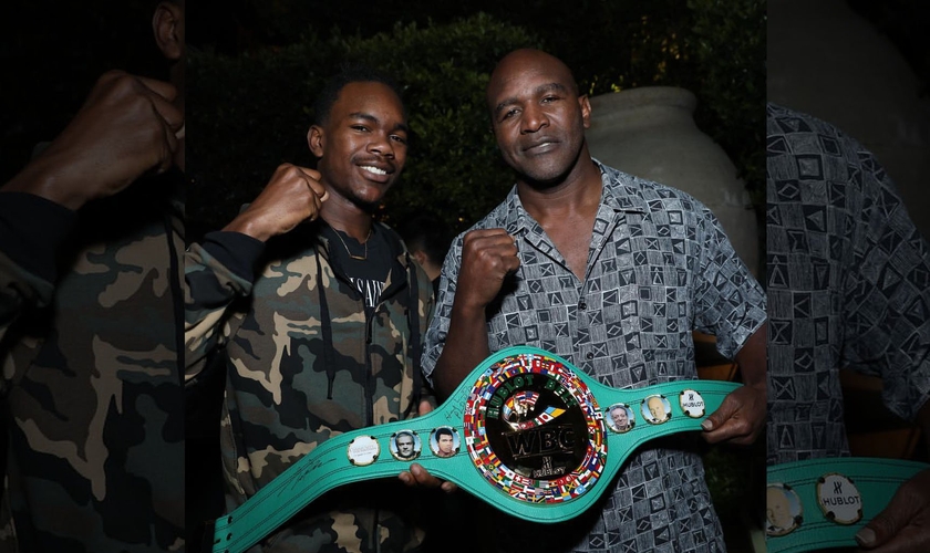 Evan Holyfield e seu pai Evander Holyfield. (Foto: Reprodução/Instagram Evan Holyfield)