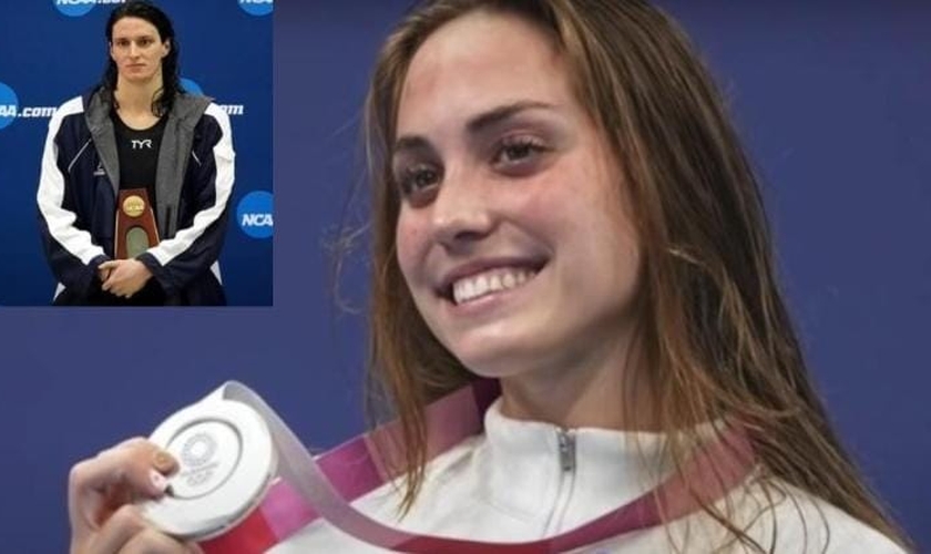 Governador da Flórida reconheceu Emma Weyant como a vencedora no Campeonato da NCAA. (Foto: Montagem Guiame)