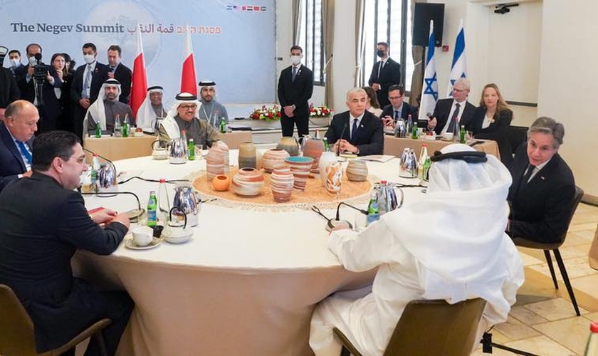 Encontro de líderes do Acordo de Abraão, em Israel, 28 de março de 2022. (Foto: Reprodução/Facebook Yair Lapid)