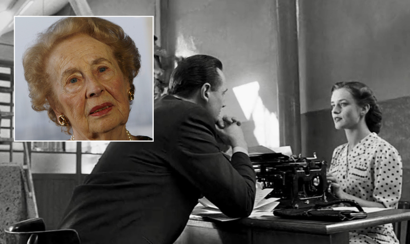 Cena do filme A Lista de Schindler, de 1993; no destaque, Mimi Reinhardt. (Foto: Memória do Cinema)
