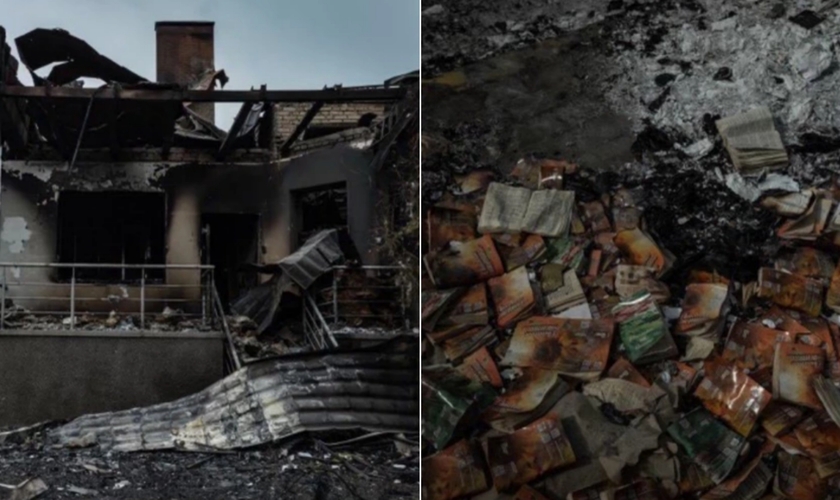  Antes de explodirem o prédio, as forças russas usaram o centro como seu QG. (Foto: Sergey Rakhuba).