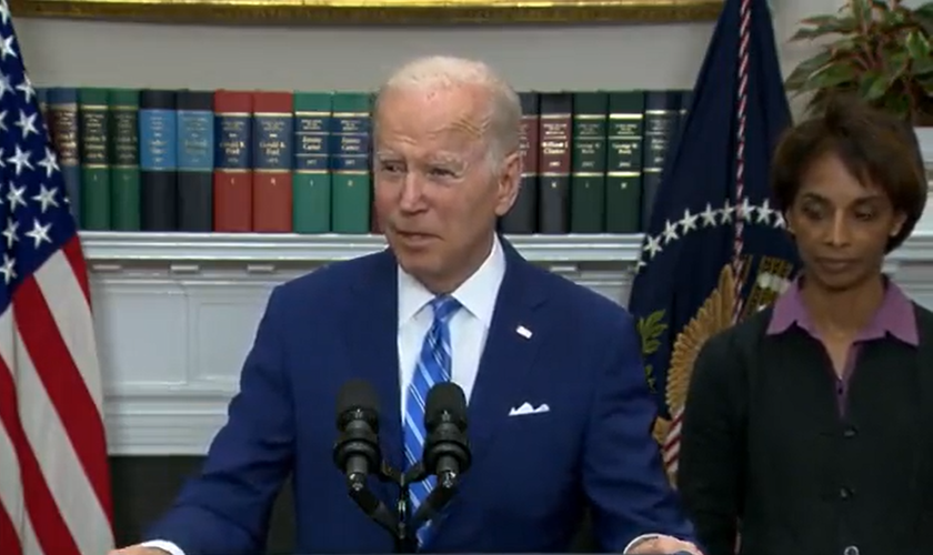 O presidente Joe Biden defendeu o aborto. (Foto: Twitter/Townhall.com).