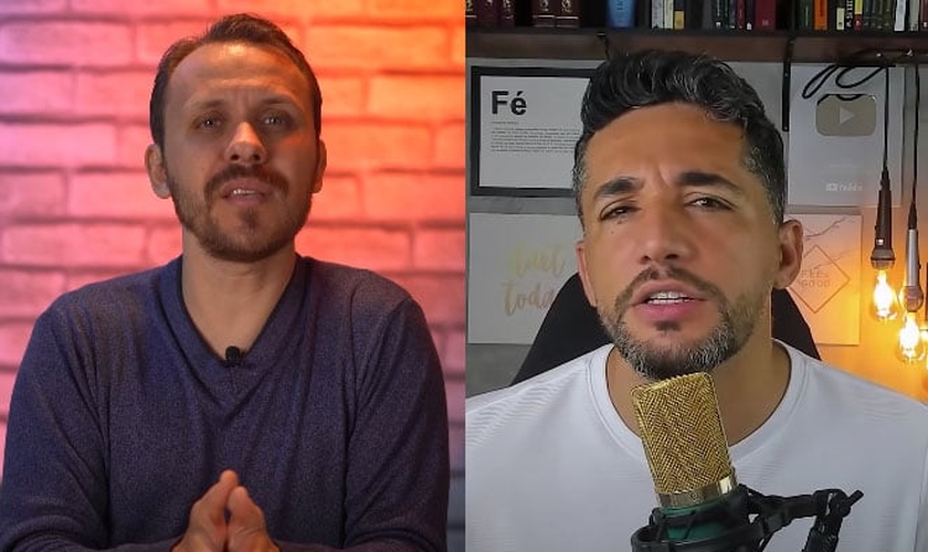 O pastor Rodrigo Mocellin e o youtuber Rafael Bitencourt. (Foto: Reprodução/YouTube)