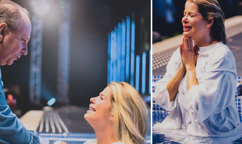Karina Bacchi é batizada na Yah Church, em SP. (Fotos: Instagram Karina Bacchi)