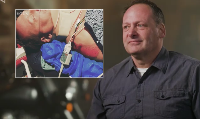 Rob Hull testemunha o milagre que viveu ao sobreviver a acidente de moto. (Captura de tela CBN News)