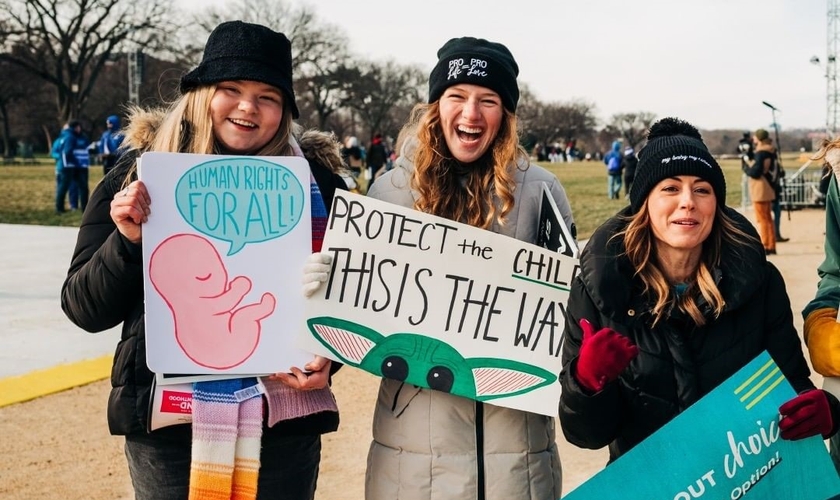 Ativistas pró-vida participam da Marcha pela Vida. (Foto: Instagram March for Life)