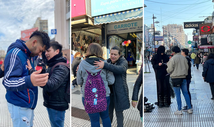 Evangelismo nas ruas de Buenos Aires, capital da Argentina. (Foto: Jhonatan Osório)