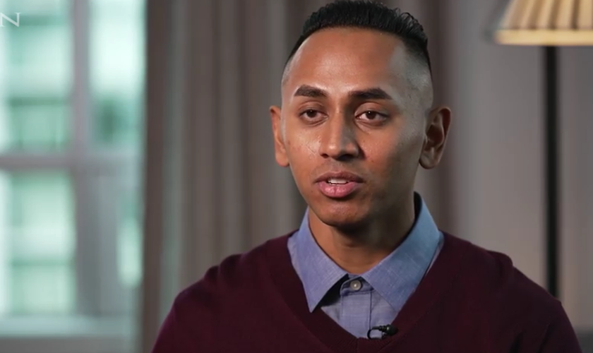 Ryan Prasad compartilha seu testemunho na CBN News. (Captura de tela / CBN News)