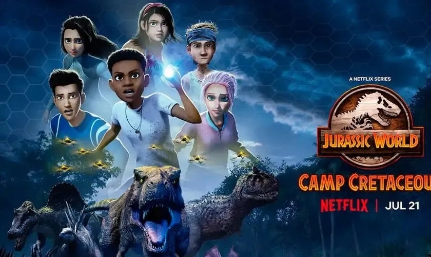 Imagem promocional de ‘Jurassic World: Acampamento Jurássico’. (Divulgação/Netflix)