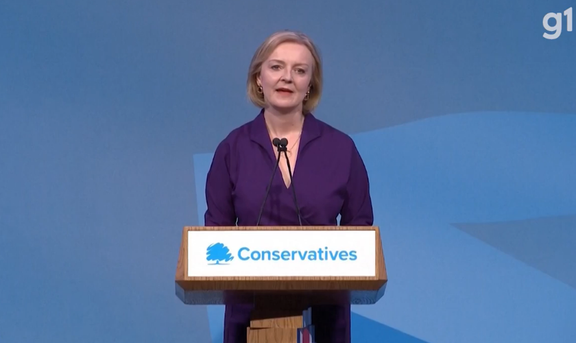 Liz Truss é eleita a nova primeira-ministra do Reino Unido. (Captura de tela/G1)