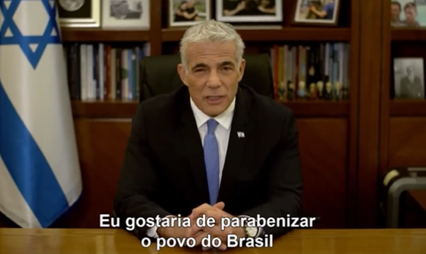 Yair Lapid parabenizou o Brasil por seus 200 anos de Independência na segunda-feira (7). (Foto: Reprodução/Twitter/Yair Lapid).