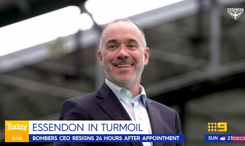 Andrew Thorburn precisou escolher entre o emprego no Essendon ou o cargo na City on a Hill Church. (Foto: Reprodução/YouTube/9 News Australia).