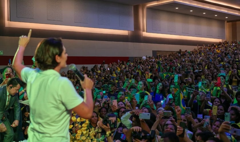 Michelle Bolsonaro em evento no Maranhão. (Foto: Instagram/Damares Alves).