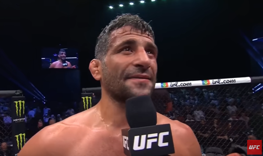 Beneil Dariush durante entrevista após vitória. (Captura de tela/UFC)