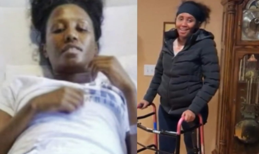 Naomi Bogale deu seus primeiros passos, em um verdadeiro milagre. (Foto: Reprodução/YouTube/CBS Colorado).