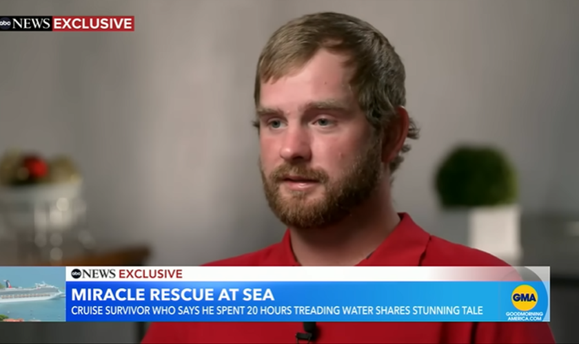 James Grimes, de 28 anos, sobreviveu milagrosamente após ficar 20h à deriva, no Golfo do México. (Foto: Reprodução/YouTube/Good Morning America).