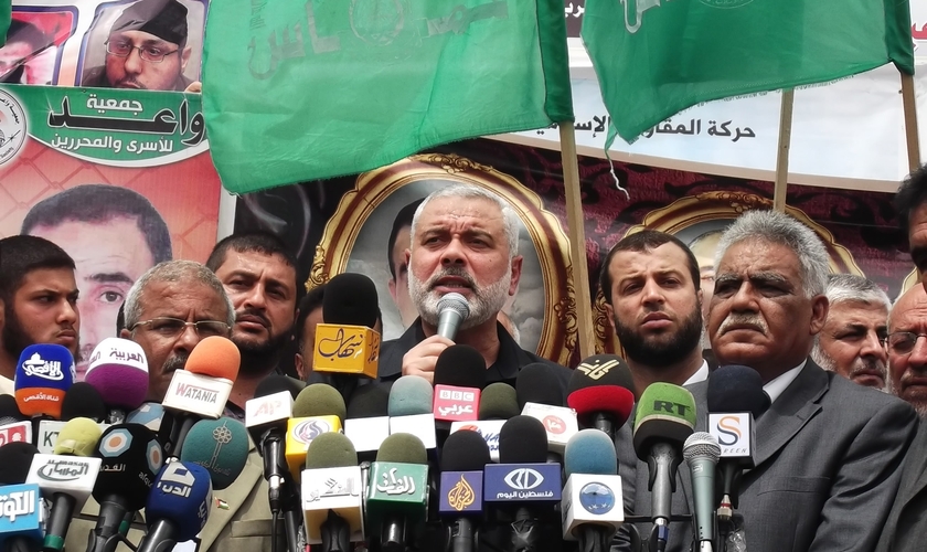 Ismail Haniyeh durante discurso em Gaza, Palestina. (Foto: Joe Catron/Flickr)