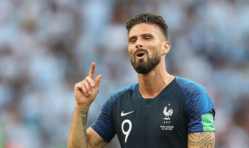 Olivier Giroud na Copa do Mundo 2018 na Rússia. (Foto: Anton Zaitsev/Wikimedia Commons)