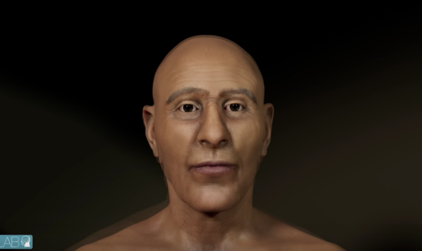 Faraó Ramsés II mostrado em um processo de reconstrução documentado pelo Face Lab na Liverpool John Moores University (Captura de tela/YouTube/Face Lab LJMU)