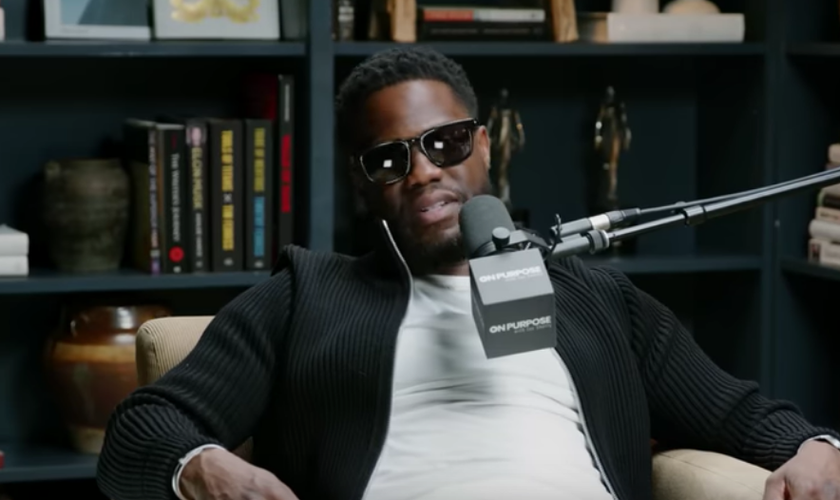Kevin Hart em entrevista ao podcast 'On purpose'. (Captura de tela/YouTube/Jay Shetty Podcast)
