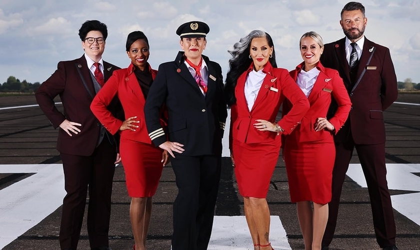 Anúncio da Virgin Atlantic sobre nova política de vestimenta.  (Foto: Divulgação/Virgin Atlantic)