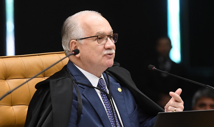 Ministro Edson Fachin durante a sessão plenária. (Foto: Carlos Moura/SCO/STF)